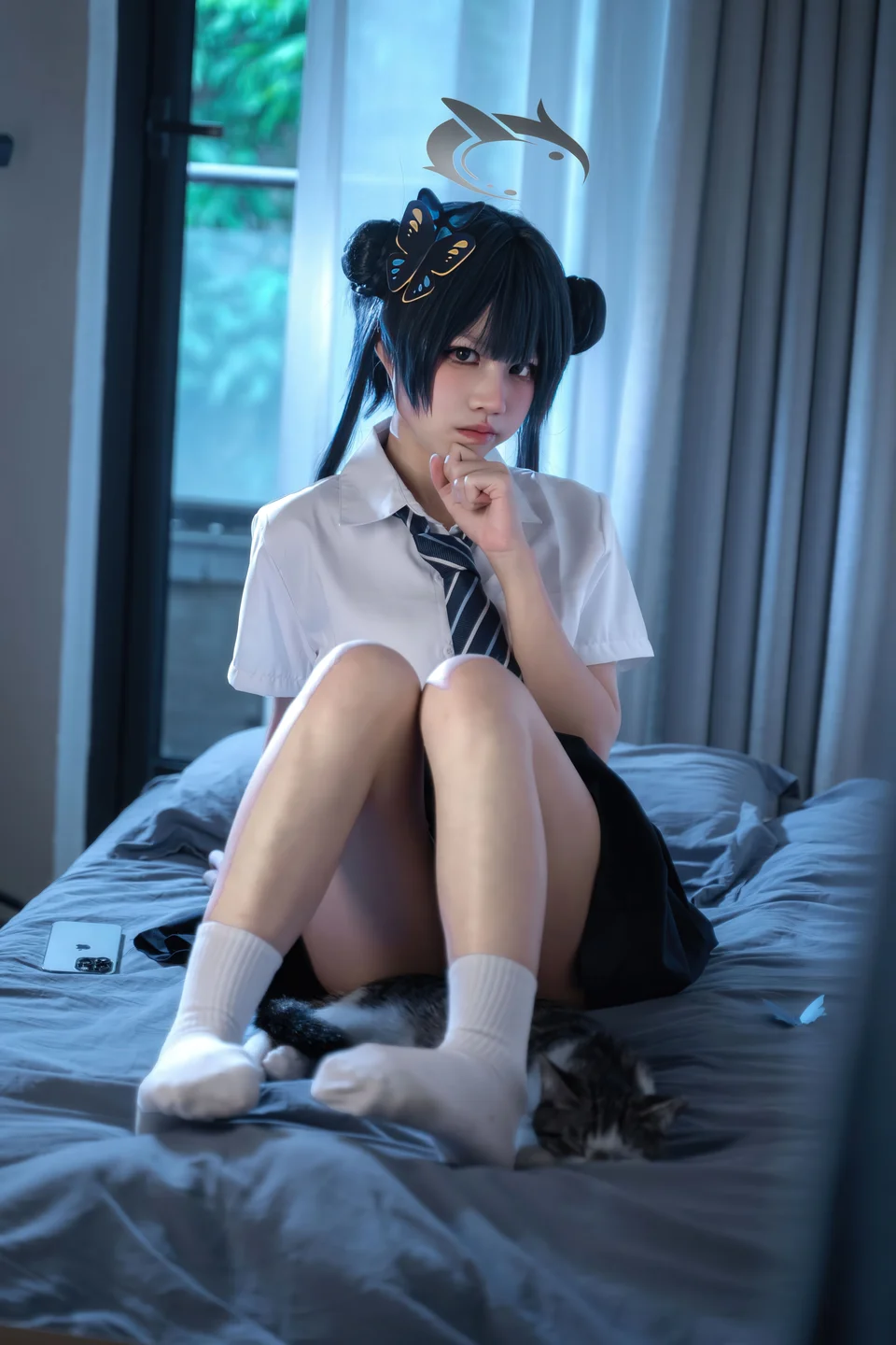 清水凪 - No.001 蔚蓝档案·龙华妃咲 JK [52P-526MB] tg@simisebaisi 【丝足阁】019.webp